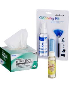 AmScope - Microscope and Camera Lens Cleaning Kit for Lenses, Displays, TV or Computer Screens - CLS-CKI-Kim